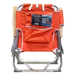 Salt Life High Seat Backpack Beach Chair with 4 Reclining Positions - Orange
